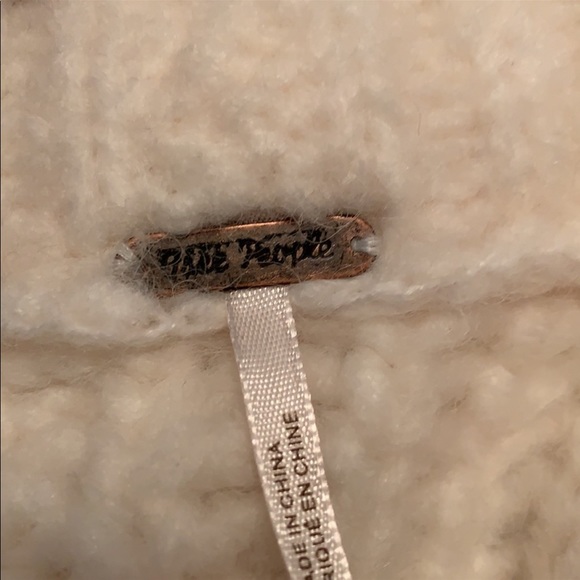 FREE PEOPLE NWT WHITE BROWN GRAY OVERSIZED LONG SLEEVE TURTLENECK SWEATER L - Picture 11 of 11